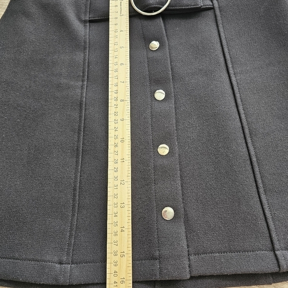 Zara Woman Silver Buckle Mini Black Skirt - Sz S - Picture 3 of 8